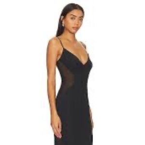 AFRM Black Alyson Mesh Panel Maxi Dress - New With Tags (Size Medium)